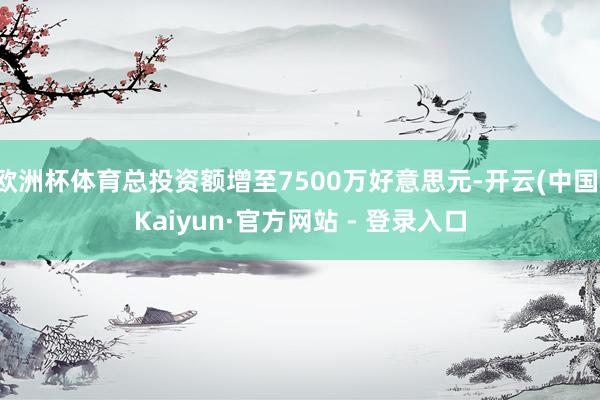 欧洲杯体育总投资额增至7500万好意思元-开云(中国)Kaiyun·官方网站 - 登录入口