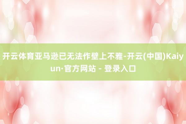 开云体育亚马逊已无法作壁上不雅-开云(中国)Kaiyun·官方网站 - 登录入口