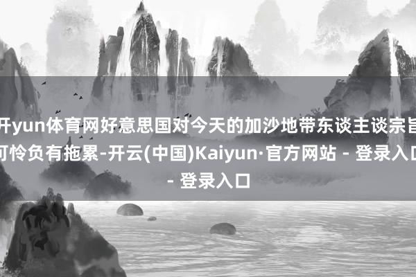 开yun体育网好意思国对今天的加沙地带东谈主谈宗旨可怜负有拖累-开云(中国)Kaiyun·官方网站 - 登录入口