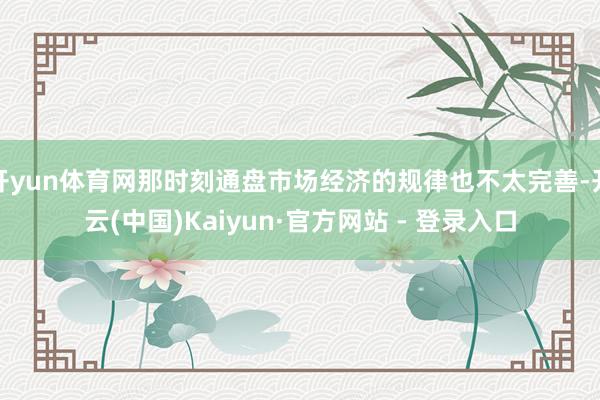 开yun体育网那时刻通盘市场经济的规律也不太完善-开云(中国)Kaiyun·官方网站 - 登录入口
