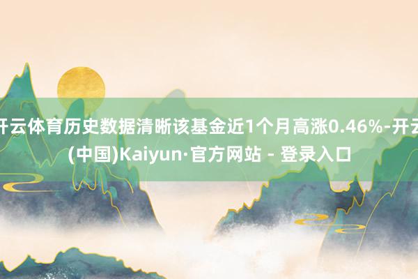 开云体育历史数据清晰该基金近1个月高涨0.46%-开云(中国)Kaiyun·官方网站 - 登录入口