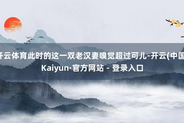 开云体育此时的这一双老汉妻嗅觉超过可儿-开云(中国)Kaiyun·官方网站 - 登录入口