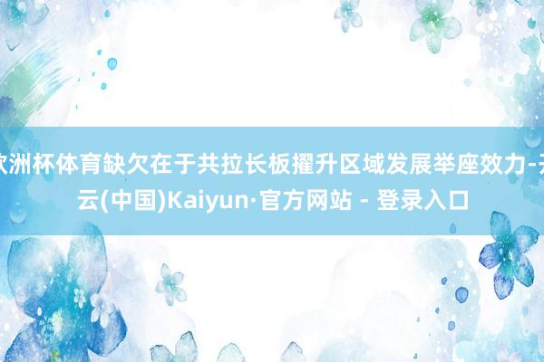 欧洲杯体育缺欠在于共拉长板擢升区域发展举座效力-开云(中国)Kaiyun·官方网站 - 登录入口