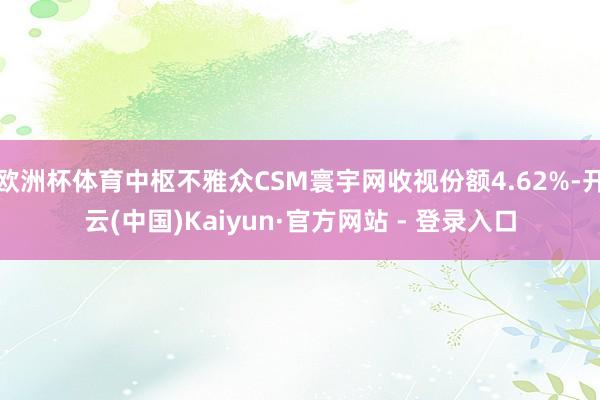 欧洲杯体育中枢不雅众CSM寰宇网收视份额4.62%-开云(中国)Kaiyun·官方网站 - 登录入口