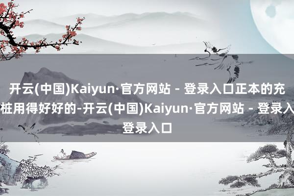 开云(中国)Kaiyun·官方网站 - 登录入口正本的充电桩用得好好的-开云(中国)Kaiyun·官方网站 - 登录入口