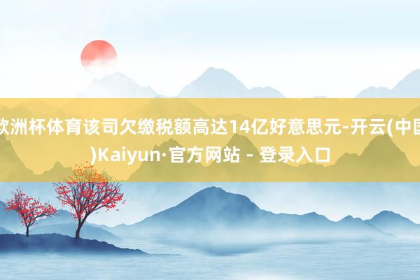 欧洲杯体育该司欠缴税额高达14亿好意思元-开云(中国)Kaiyun·官方网站 - 登录入口