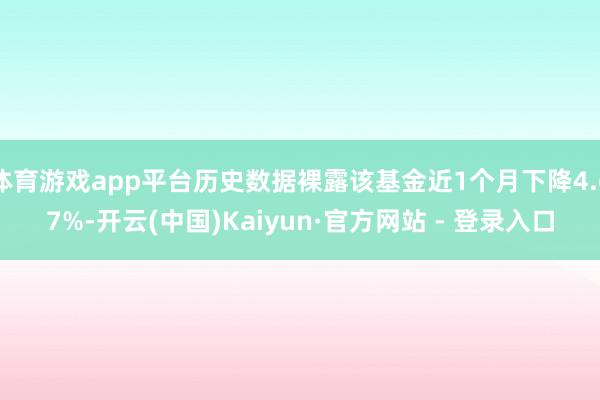 体育游戏app平台历史数据裸露该基金近1个月下降4.67%-开云(中国)Kaiyun·官方网站 - 登录入口