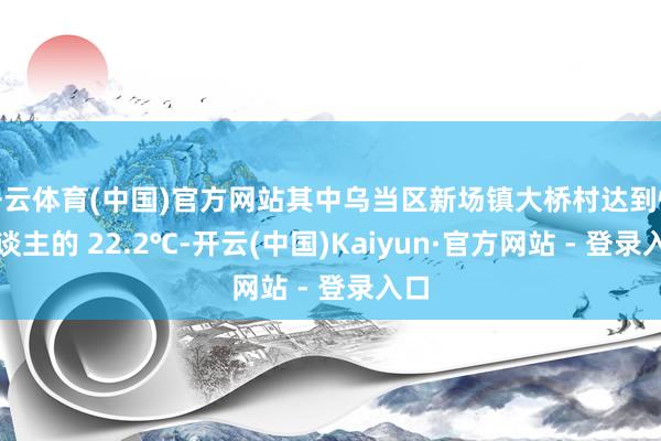 开云体育(中国)官方网站其中乌当区新场镇大桥村达到惊东谈主的 22.2℃-开云(中国)Kaiyun·官方网站 - 登录入口