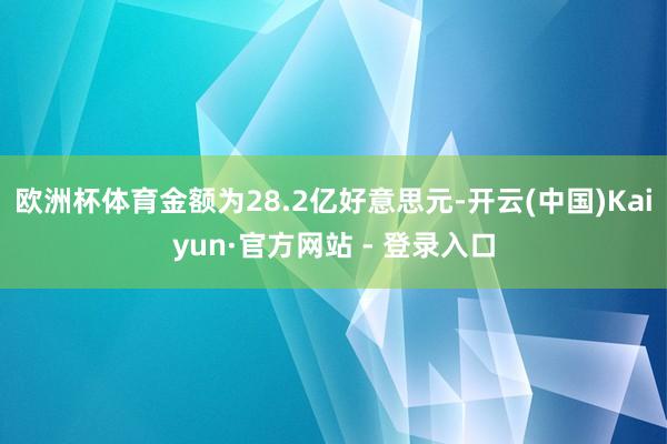 欧洲杯体育金额为28.2亿好意思元-开云(中国)Kaiyun·官方网站 - 登录入口