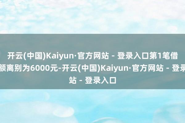 开云(中国)Kaiyun·官方网站 - 登录入口第1笔借债金额离别为6000元-开云(中国)Kaiyun·官方网站 - 登录入口