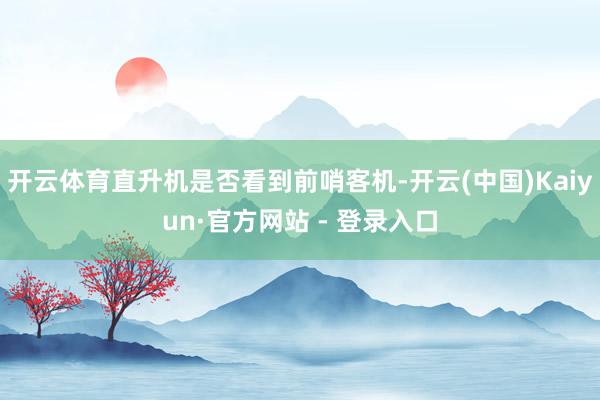 开云体育直升机是否看到前哨客机-开云(中国)Kaiyun·官方网站 - 登录入口