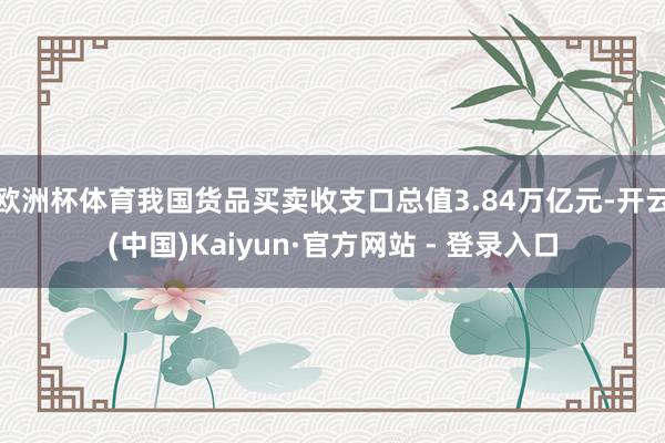 欧洲杯体育我国货品买卖收支口总值3.84万亿元-开云(中国)Kaiyun·官方网站 - 登录入口