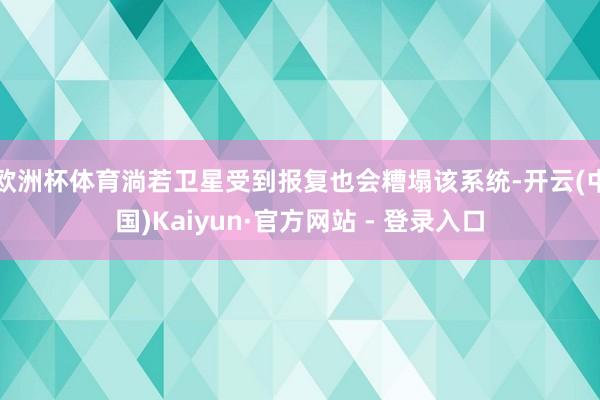 欧洲杯体育淌若卫星受到报复也会糟塌该系统-开云(中国)Kaiyun·官方网站 - 登录入口