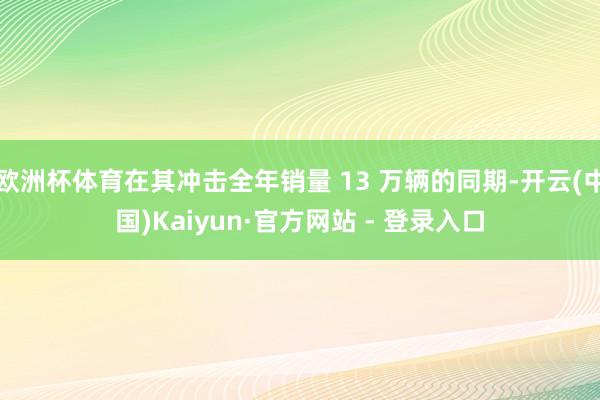 欧洲杯体育在其冲击全年销量 13 万辆的同期-开云(中国)Kaiyun·官方网站 - 登录入口