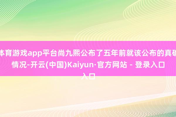 体育游戏app平台尚九熙公布了五年前就该公布的真确情况-开云(中国)Kaiyun·官方网站 - 登录入口
