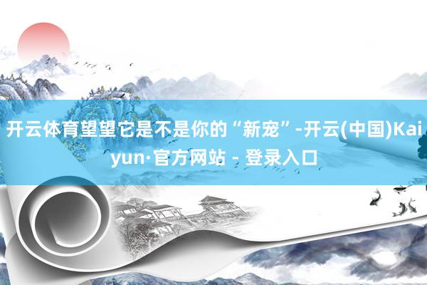 开云体育望望它是不是你的“新宠”-开云(中国)Kaiyun·官方网站 - 登录入口