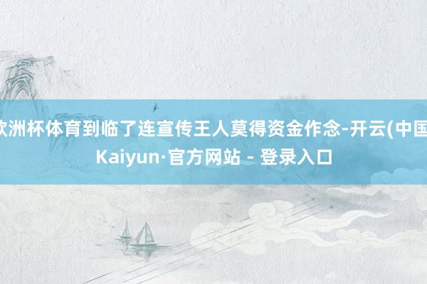 欧洲杯体育到临了连宣传王人莫得资金作念-开云(中国)Kaiyun·官方网站 - 登录入口