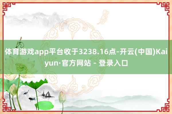 体育游戏app平台收于3238.16点-开云(中国)Kaiyun·官方网站 - 登录入口
