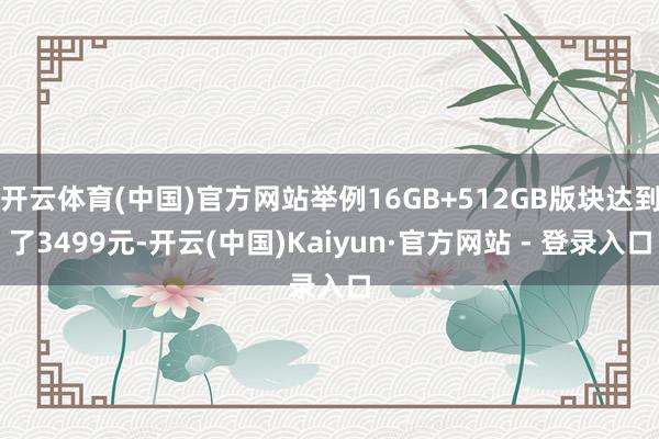 开云体育(中国)官方网站举例16GB+512GB版块达到了3499元-开云(中国)Kaiyun·官方网站 - 登录入口