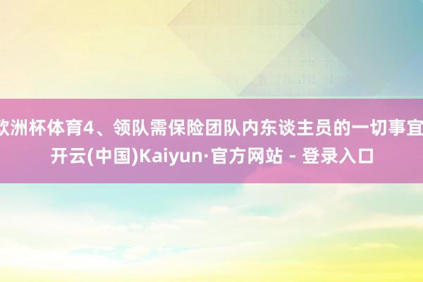 欧洲杯体育4、领队需保险团队内东谈主员的一切事宜-开云(中国)Kaiyun·官方网站 - 登录入口