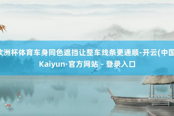 欧洲杯体育车身同色遮挡让整车线条更通顺-开云(中国)Kaiyun·官方网站 - 登录入口