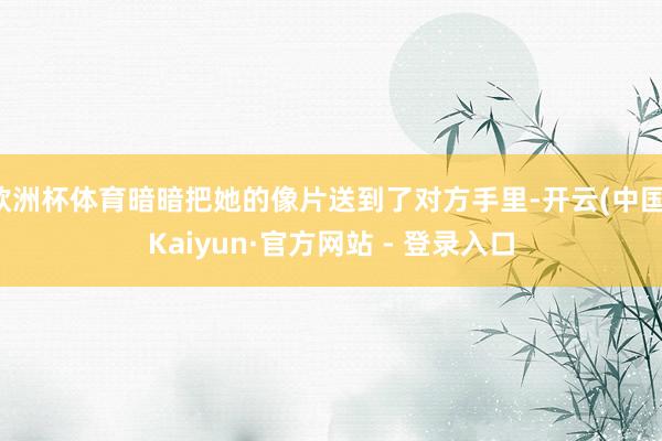 欧洲杯体育暗暗把她的像片送到了对方手里-开云(中国)Kaiyun·官方网站 - 登录入口