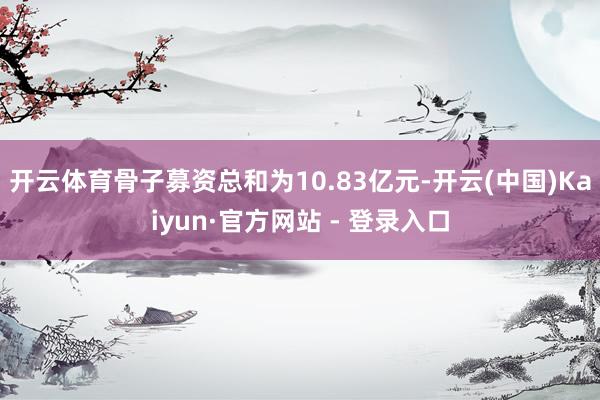 开云体育骨子募资总和为10.83亿元-开云(中国)Kaiyun·官方网站 - 登录入口