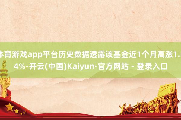 体育游戏app平台历史数据透露该基金近1个月高涨1.04%-开云(中国)Kaiyun·官方网站 - 登录入口