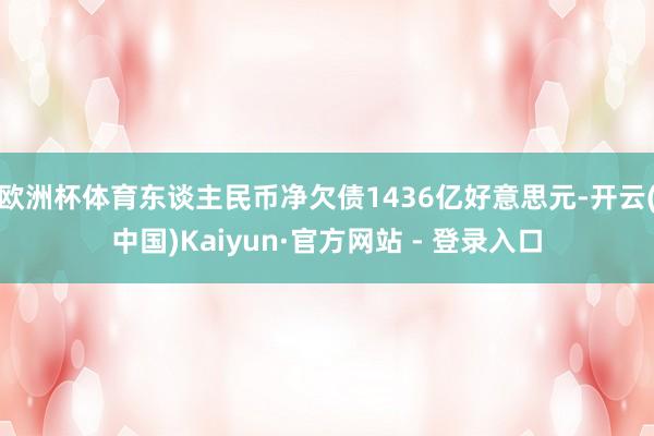 欧洲杯体育东谈主民币净欠债1436亿好意思元-开云(中国)Kaiyun·官方网站 - 登录入口