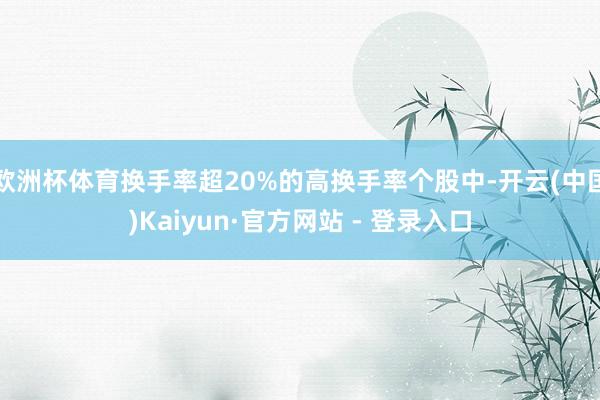 欧洲杯体育换手率超20%的高换手率个股中-开云(中国)Kaiyun·官方网站 - 登录入口