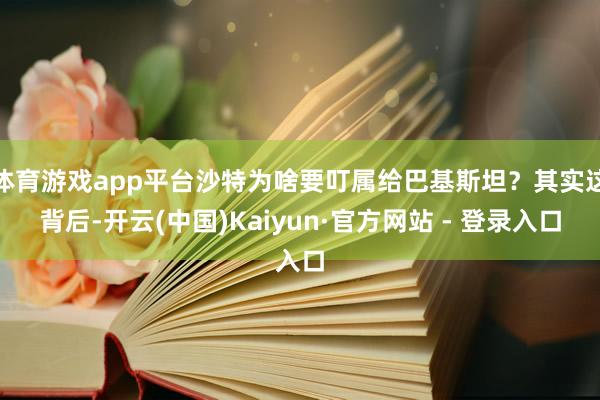 体育游戏app平台沙特为啥要叮属给巴基斯坦？其实这背后-开云(中国)Kaiyun·官方网站 - 登录入口
