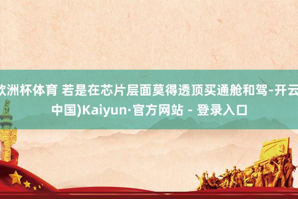 欧洲杯体育 若是在芯片层面莫得透顶买通舱和驾-开云(中国)Kaiyun·官方网站 - 登录入口