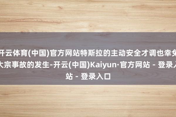 开云体育(中国)官方网站特斯拉的主动安全才调也幸免了大宗事故的发生-开云(中国)Kaiyun·官方网站 - 登录入口