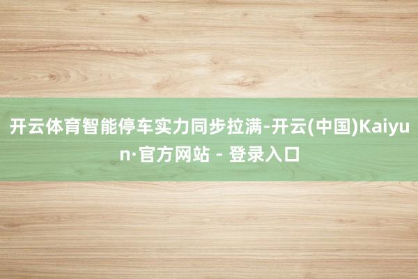 开云体育智能停车实力同步拉满-开云(中国)Kaiyun·官方网站 - 登录入口