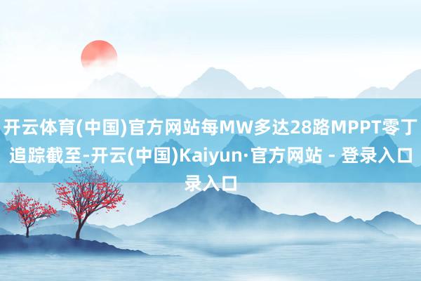 开云体育(中国)官方网站每MW多达28路MPPT零丁追踪截至-开云(中国)Kaiyun·官方网站 - 登录入口